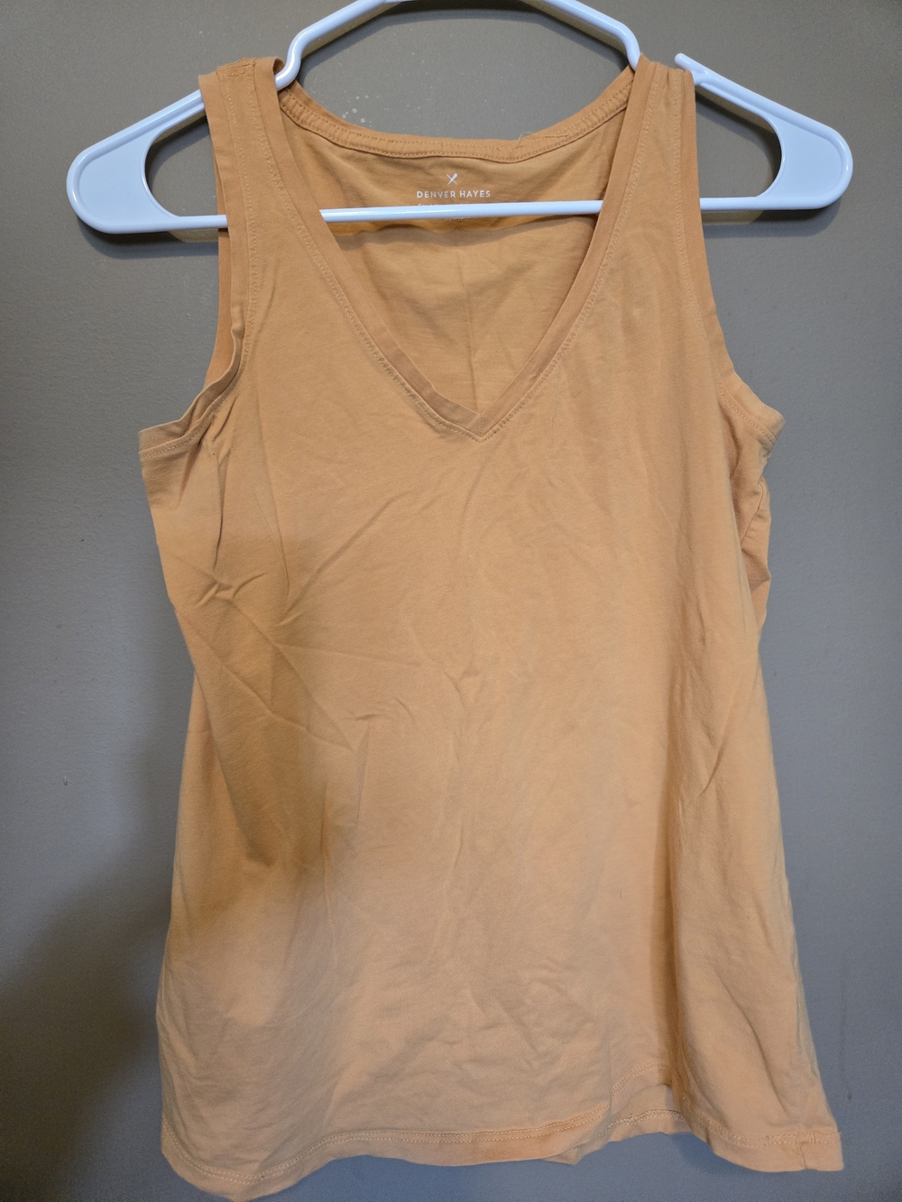 Denver Hayes Mustard Yellow V-Neck Sleeveless Tank Top XS